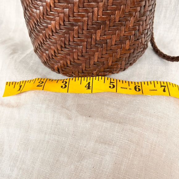 Elegant Dark Brown Woven Crossbody Bag - Picture 6 of 7